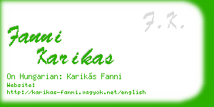 fanni karikas business card