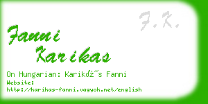 fanni karikas business card